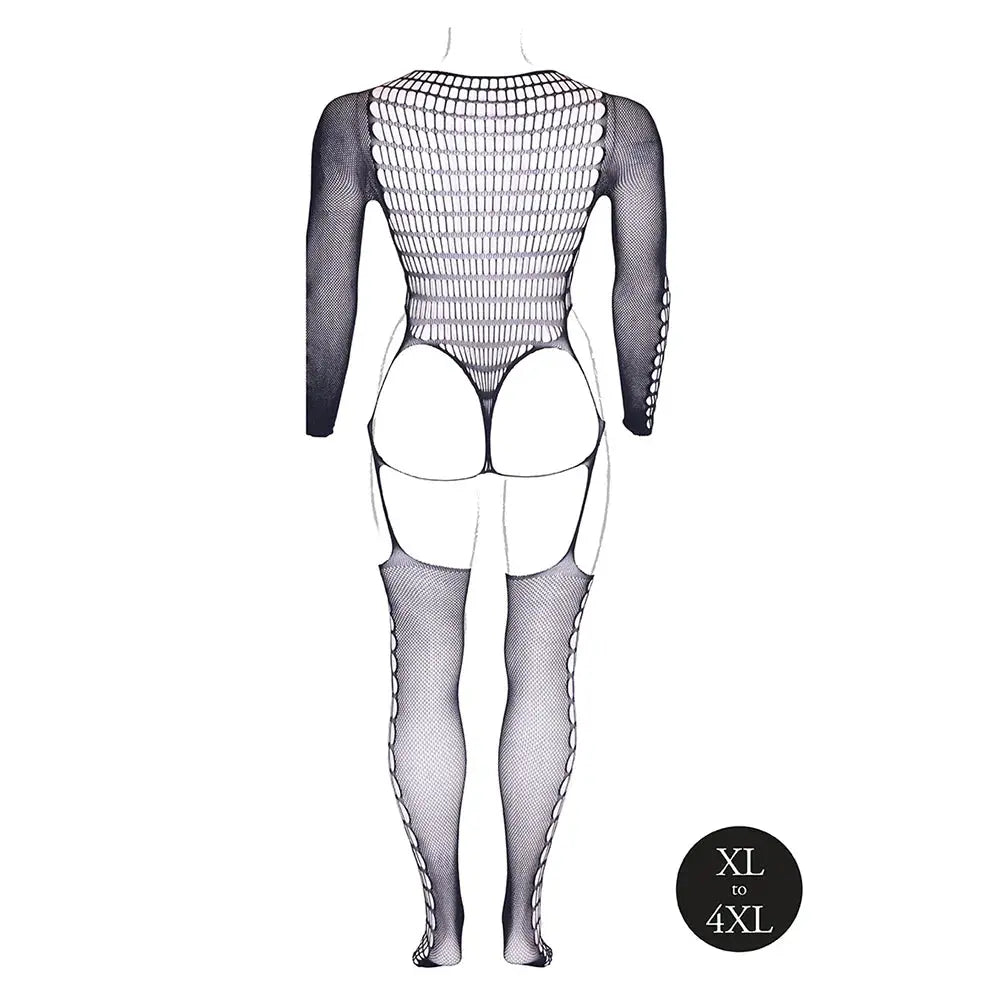 Lingerie - Body Stockings Le Desir Shade Kalyke XXIII Bodystocking with Turtleneck Black Queen Size