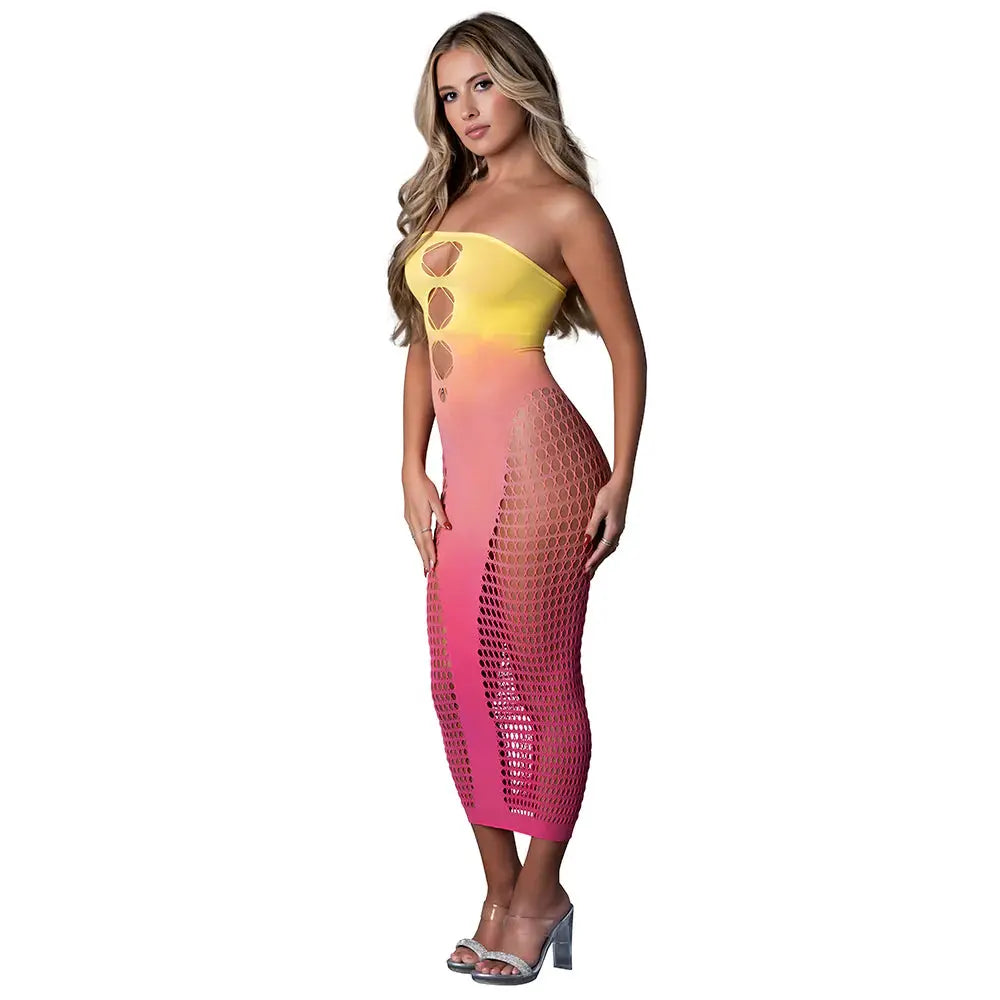 Lingerie - Dresses Yellow Lingerie Dress Gown Ombre Sunset O/S