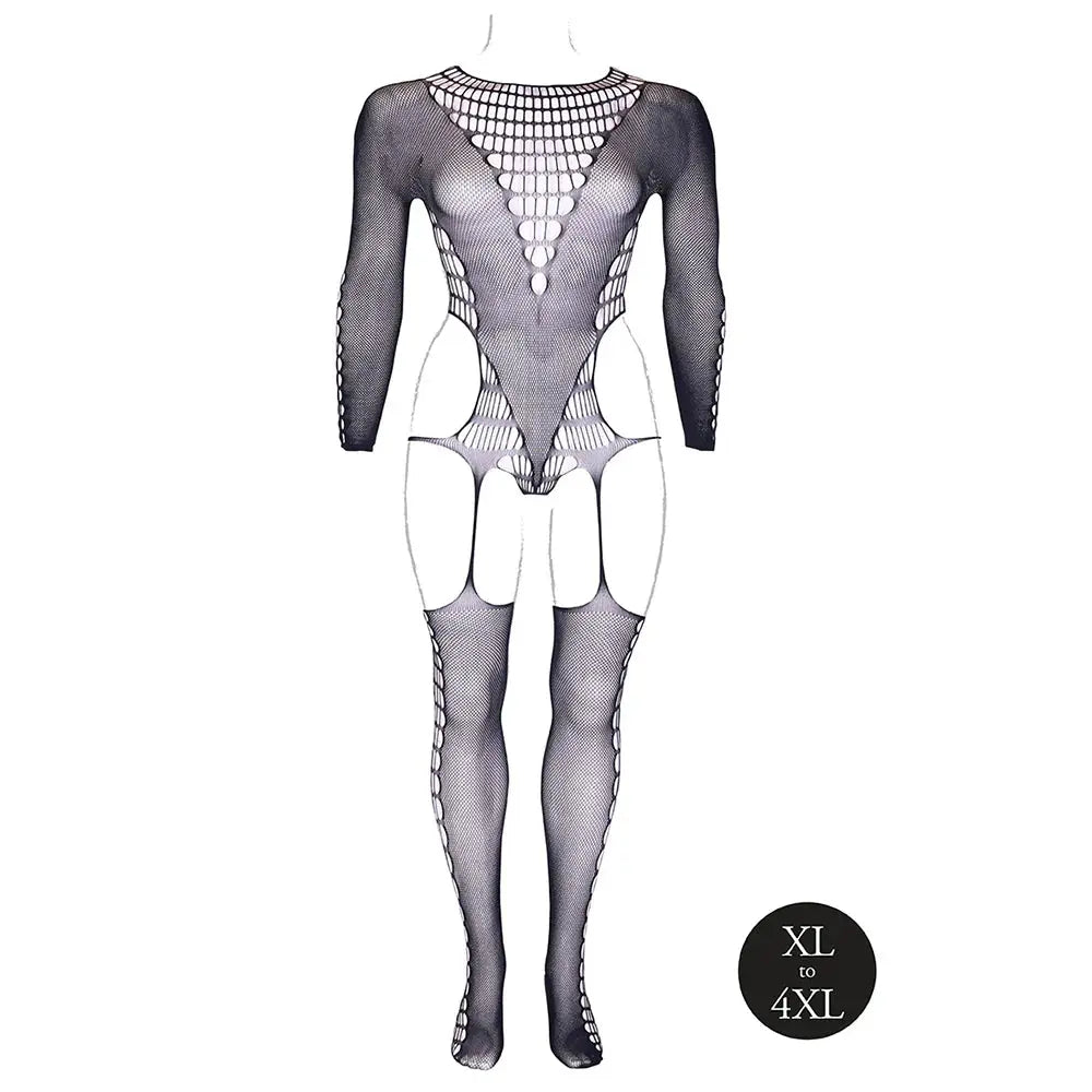 Lingerie - Body Stockings Le Desir Shade Kalyke XXIII Bodystocking with Turtleneck Black Queen Size