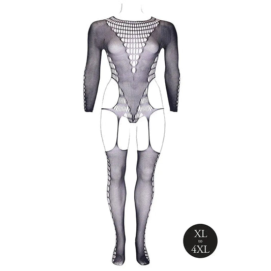 Lingerie - Body Stockings Le Desir Shade Kalyke XXIII Bodystocking with Turtleneck Black Queen Size