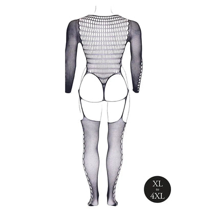 Lingerie - Body Stockings Le Desir Shade Kalyke XXIII Bodystocking with Turtleneck Black Queen Size