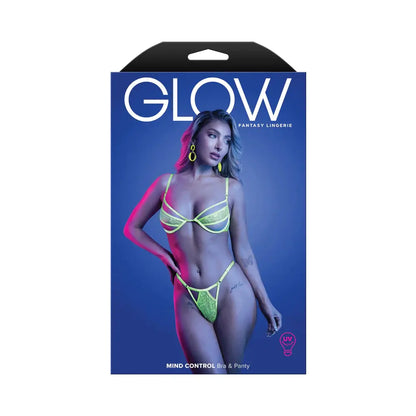 Lingerie - Bra and Panty sets Glow Mind Control UV Reactive Paneled Underwire Bra and Panty S/M