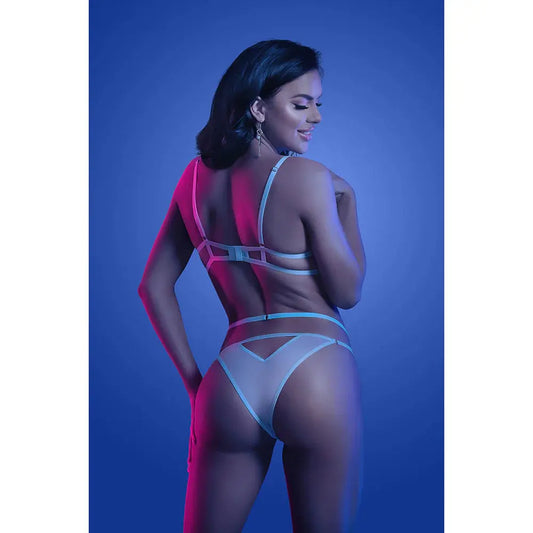 Lingerie - Bra and Panty sets Glow-in-the-Dark Cut-Out Cup Bra and Cage Panty M/L