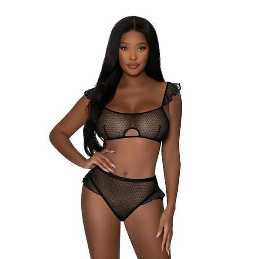 Lingerie - Bra and Panty sets Magic Silk Girl Next Door Bralette & Panty Black L/XL