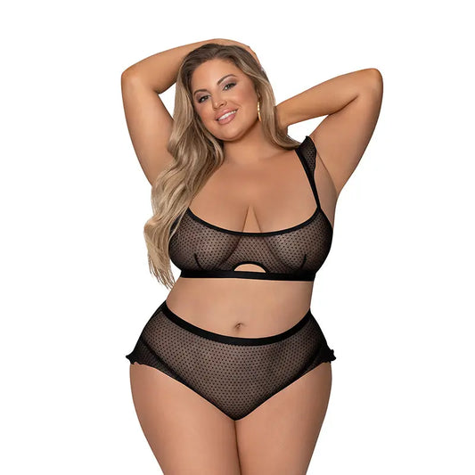 Lingerie - Bra and Panty sets Magic Silk Girl Next Door Bralette & Panty Black Queen Size