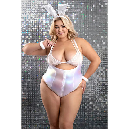 Lingerie - Costumes Plus Lingerie Costume Bunny Hills 5-Piece Bunny Costume Set White XL/2XL