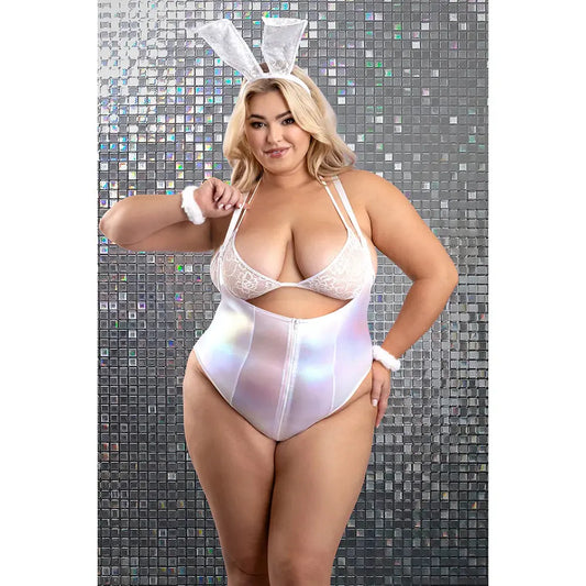 Lingerie - Costumes Plus Lingerie Costume Bunny Hills 5-Piece Bunny Costume Set White XL/2XL