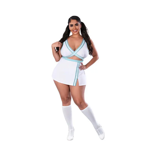 Lingerie - Costumes Plus Size Cheerleader Costume - School Spirit Costume White Queen Size