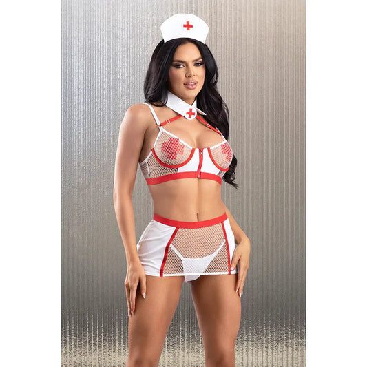 Lingerie - Costumes Sexy Nurse Costume Perfect Health 5-Piece Nurse Costume Set White L/XL
