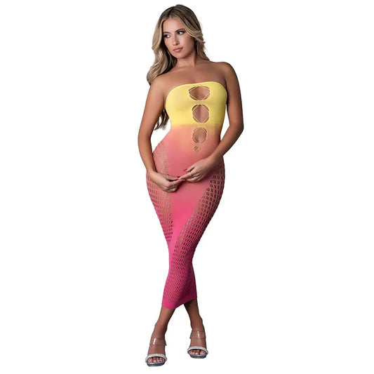 Lingerie - Dresses Yellow Lingerie Dress Gown Ombre Sunset O/S