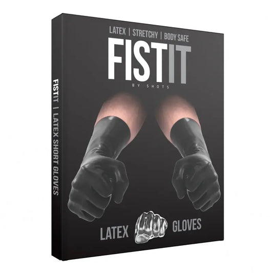 Lingerie - Fetish Wear Fist It Latex Short Gloves Black