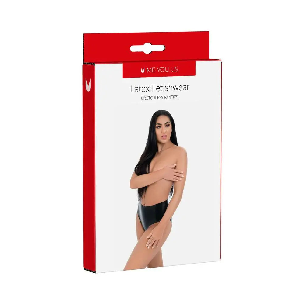 Lingerie - Fetish Wear Latex Lingerie - Latex Crotchless Panties Large
