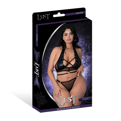 Lingerie - Fetish Wear Lust Fetish Double Crossed Nadia Black Queen Size