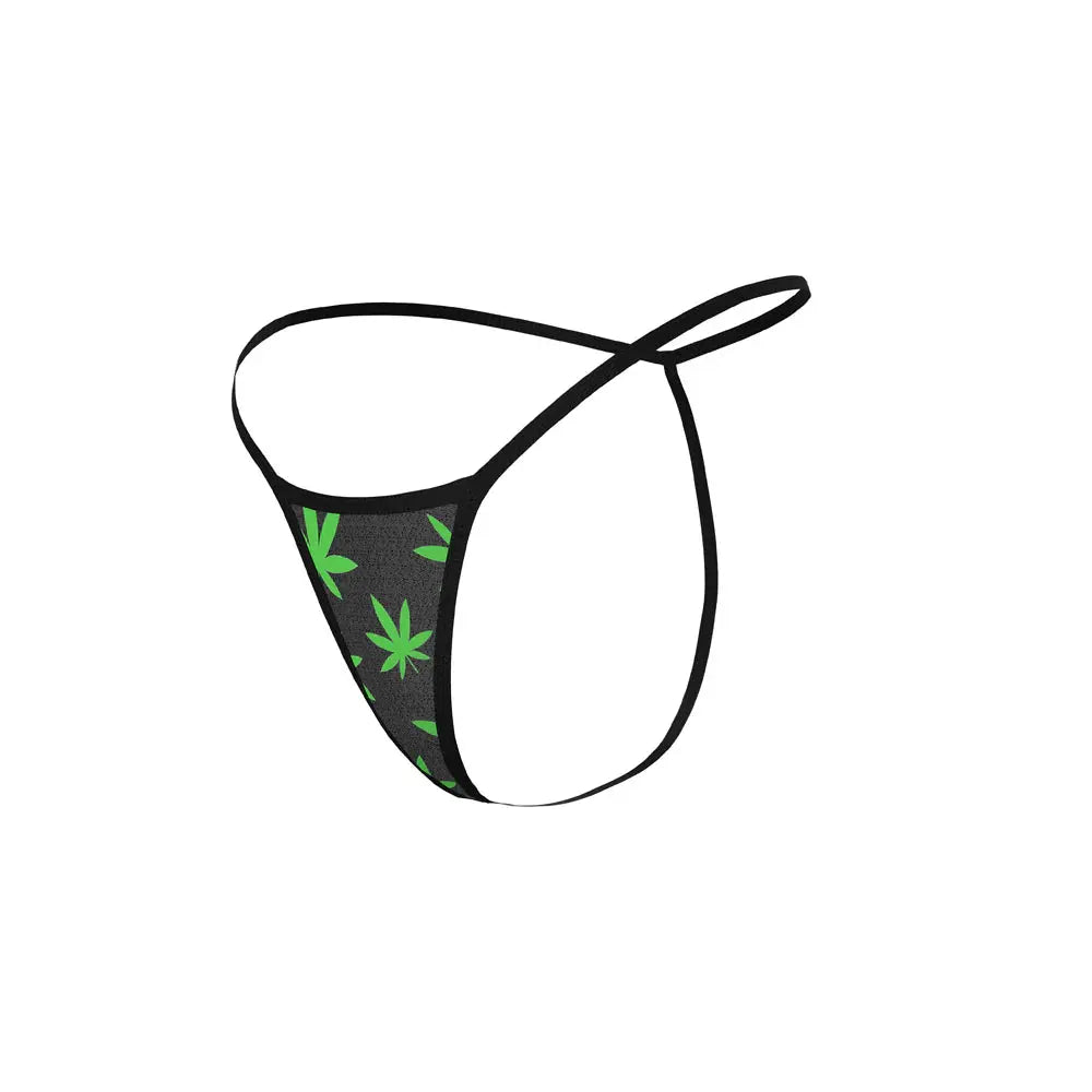 Lingerie - Loungewear for Women Magic Silk Hazy Dayz Crop Top, Skirt & G-String Set Pot Leaf S/M