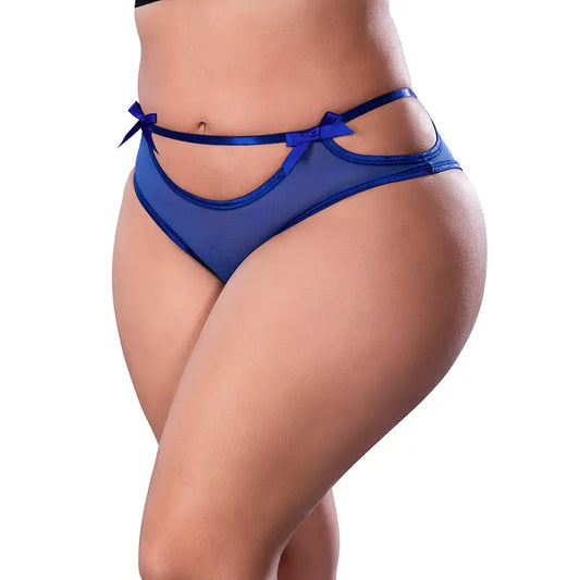Lingerie - Panties Thongs Boy Shorts Magic Silk Holidaze Cheeky Boy Short Cobalt Queen Size