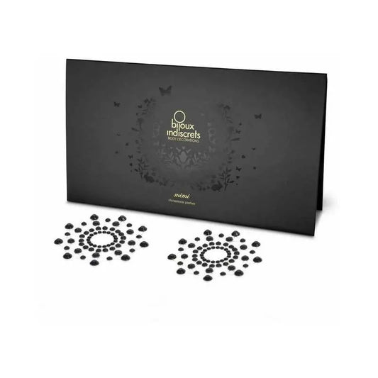 Lingerie - Pasties and Tassels Bijoux Indiscrets Mimi Rhinestone Pasties Circles Black