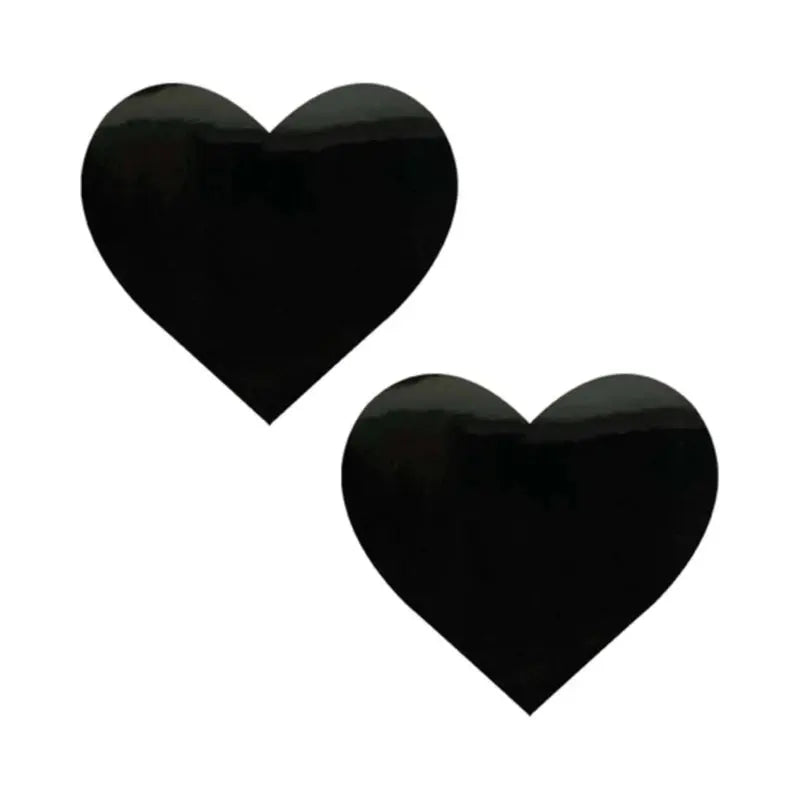 Lingerie - Pasties and Tassels Neva Nude Pasty Black Wet Vinyl Dom Squad Heart