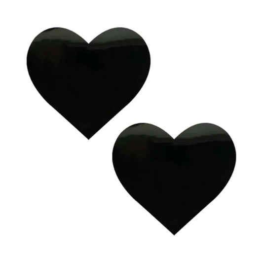 Lingerie - Pasties and Tassels Neva Nude Pasty Black Wet Vinyl Dom Squad Heart