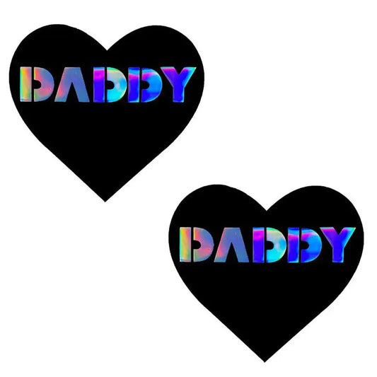 Lingerie - Pasties and Tassels Neva Nude Pasty Daddy Heart Vinyl Black