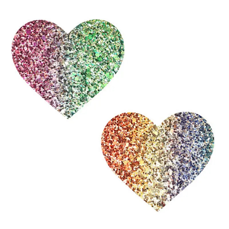 Lingerie - Pasties and Tassels Neva Nude Pasty Heart Glitter Multicolor