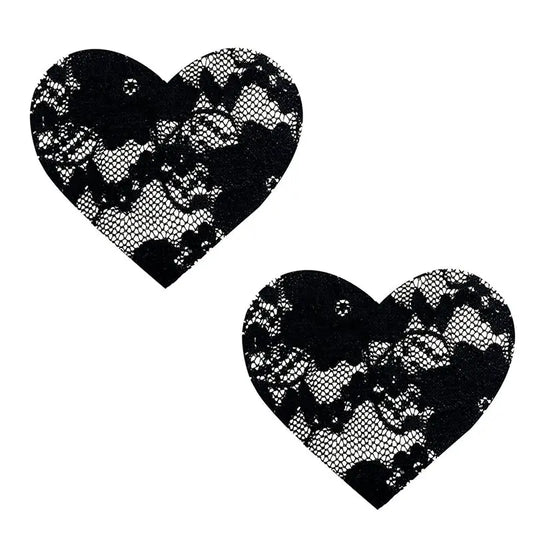 Lingerie - Pasties and Tassels Neva Nude Pasty Heart Lace Black