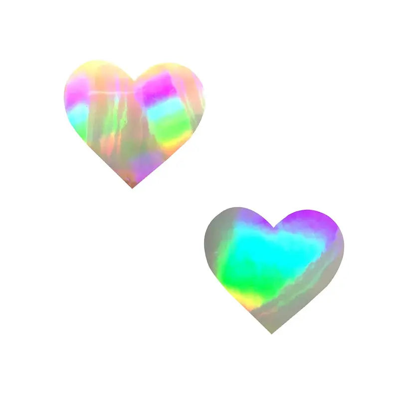 Lingerie - Pasties and Tassels Neva Nude Pasty I Heart U Holographic Set of 6