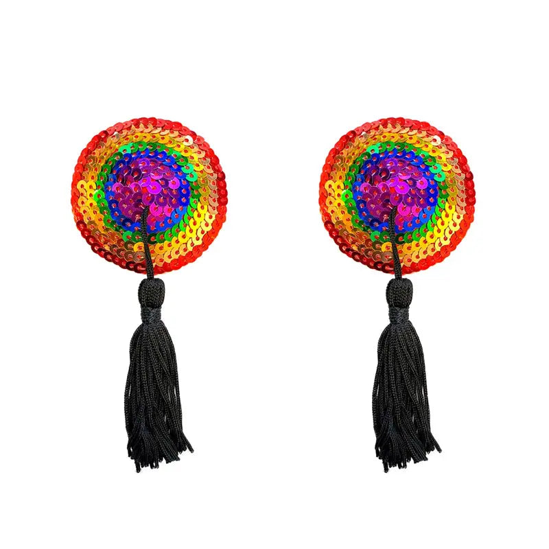 Lingerie - Pasties and Tassels Neva Nude Pasty Reusable Burlesque Rainbow