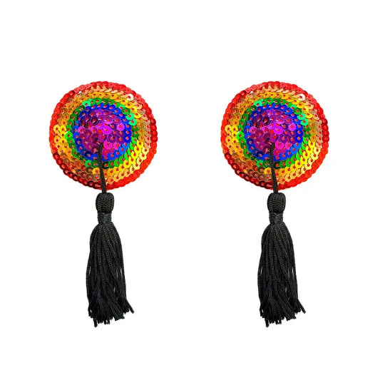 Lingerie - Pasties and Tassels Neva Nude Pasty Reusable Burlesque Rainbow