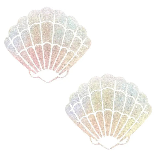 Lingerie - Pasties and Tassels Neva Nude Pasty Shell Holographic