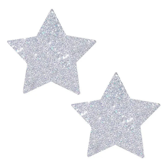 Lingerie - Pasties and Tassels Neva Nude Pasty Starry Nights Silver Glitter