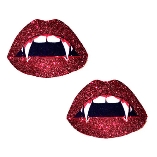 Lingerie - Pasties and Tassels Neva Nude Pasty Vampire Lips Glitter