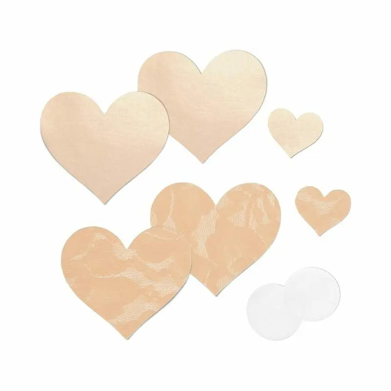 Lingerie - Pasties and Tassels Nippies Basic Creme Hearts Pasties Size C