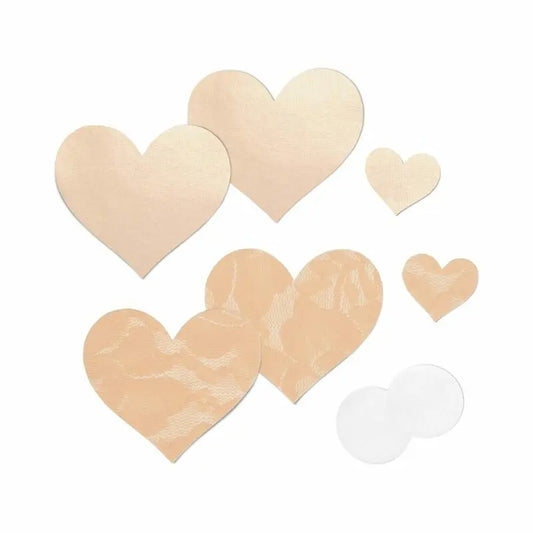 Lingerie - Pasties and Tassels Nippies Basic Creme Hearts Pasties Size C