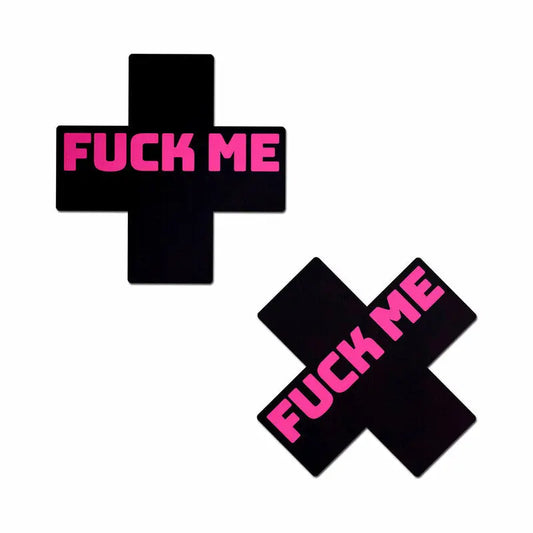 Lingerie - Pasties and Tassels Pastease Fuck Me Crosses Pasties Black/Pink