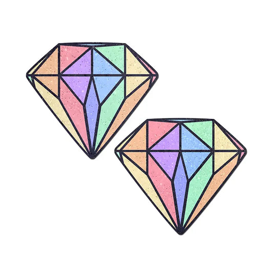 Lingerie - Pasties and Tassels Pastease Gem: Pastel Rainbow Diamond Nipple Pasties