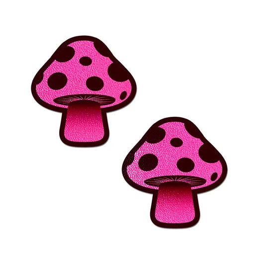 Lingerie - Pasties and Tassels Pastease Mushroom: Neon Pink Shroom Nipple Pasties