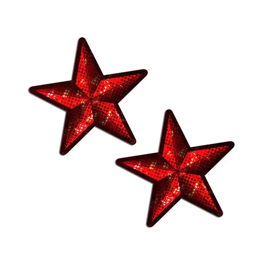 Lingerie - Pasties and Tassels Pastease Nautical Star: Diamond Thom Red Disco Sailor Star Nipple Pasties