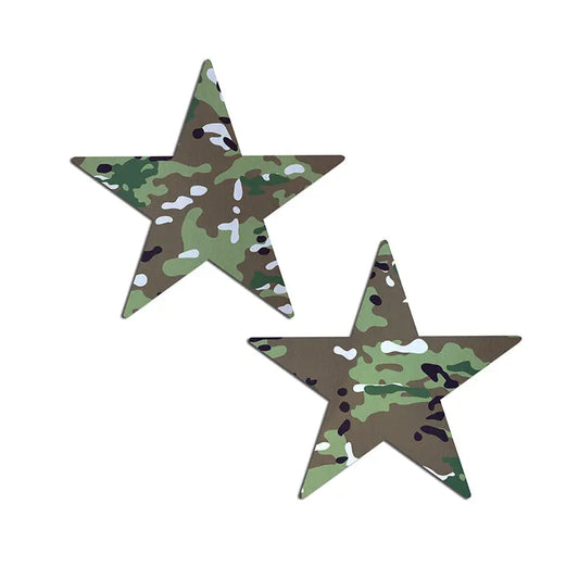 Lingerie - Pasties and Tassels Pastease Nautical Star: Military Multi-Cam Camoflauge Nipple Pasties
