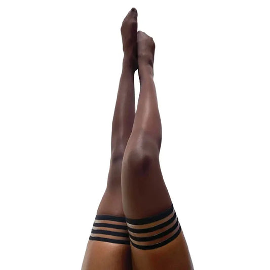 Lingerie - Stockings & Leggings Kixies Marissa Sheer Thigh-High Brown Size B